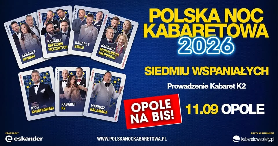Grafika promocyjna wydarzenia Polska Noc Kabaretowa 2026 w Opolu