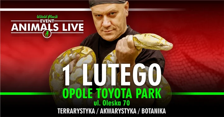 Grafika promocyjna wydarzenia Animals Live OPOLE — terrarystyka, akwarystyka i botanika (1 lutego 2026)