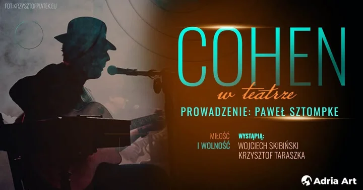 Grafika promocyjna wydarzenia Cohen w teatrze — koncert Cohena w Opolu