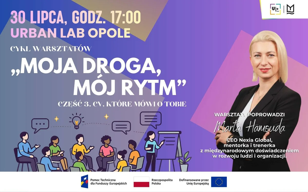 Grafika promocyjna wydarzenia Moja droga, mój rytm – warsztaty CV