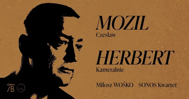 Grafika promocyjna wydarzenia Czesław Mozil — Herbert Kameralnie (Opole)