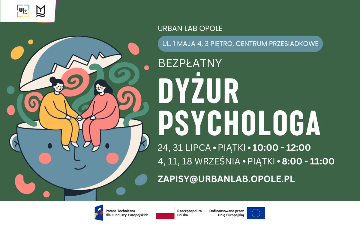 Grafika promocyjna wydarzenia Dyżur psychologa – Urban Lab