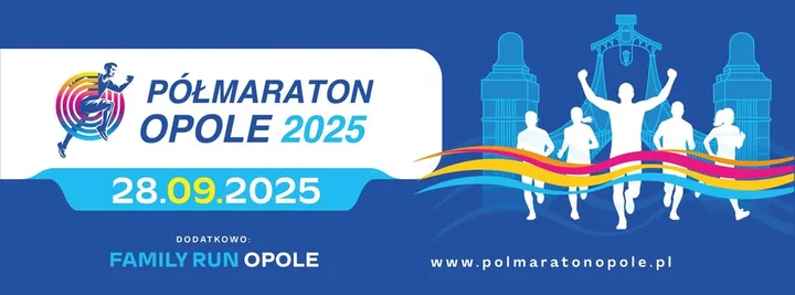 Obrazek przedstawia grafikę promocyjną wydarzenia Rodzinny bieg towarzyszący Półmaratonowi Opole 2025