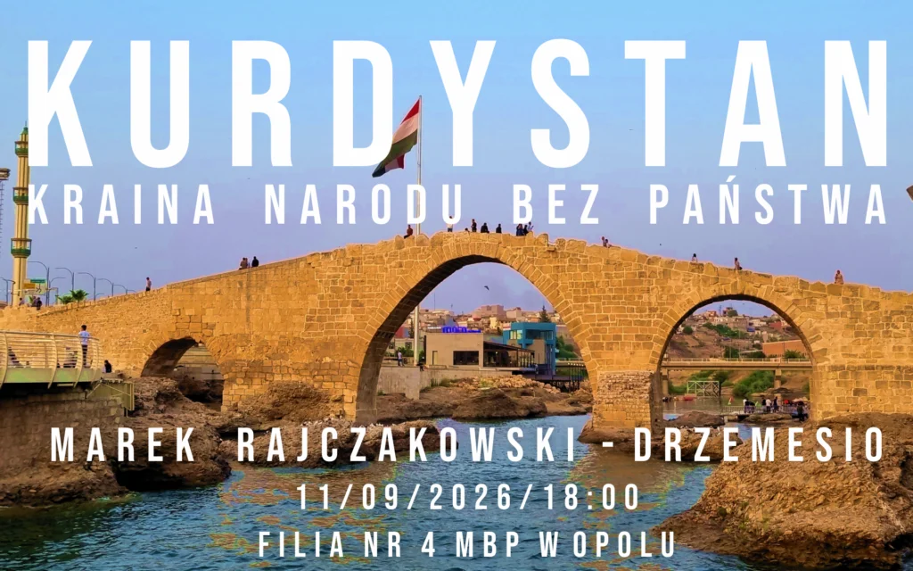 Grafika promocyjna wydarzenia Kurdystan. Kraina narodu bez państwa – spotkanie z podróżnikiem Markiem Rajczakowskim (Drzemesio)