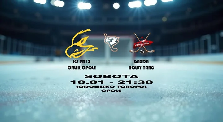 Grafika promocyjna wydarzenia KS PB 13 Orlik Opole vs Gazda Nowy Targ — mecz II ligi na Toropolu