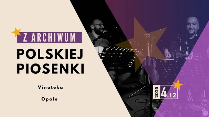 Grafika promocyjna wydarzenia Mikołajki z Archiwum Polskiej Piosenki — Vinoteka OPOLE