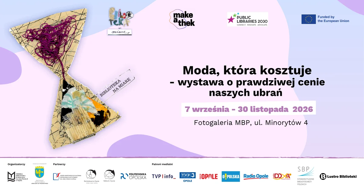 Grafika promocyjna wydarzenia Moda, która kosztuje - wystawa o prawdziwej cenie naszych ubrań