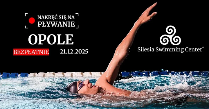 Grafika promocyjna wydarzenia Nakręć się na pływanie — bezpłatny warsztat pływacki w Opolu