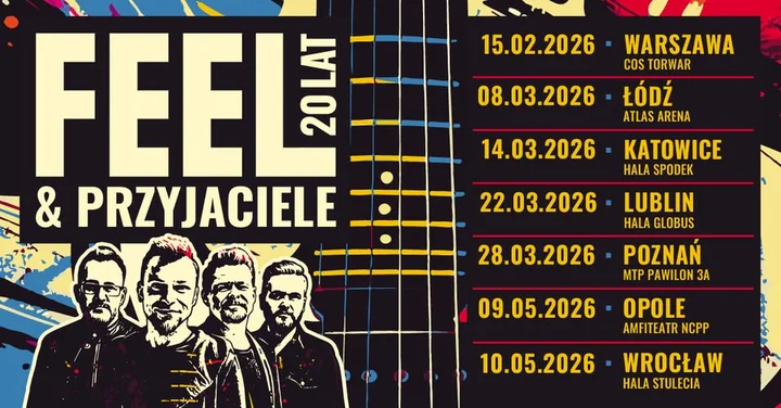 Grafika promocyjna wydarzenia FEEL i Przyjaciele w Opolu – jubileuszowy koncert na 20-lecie zespołu