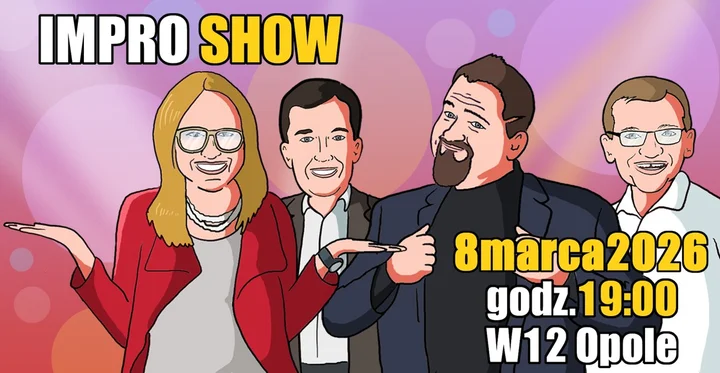 Grafika promocyjna wydarzenia Opole - Impro Show na Dzień Kobiet