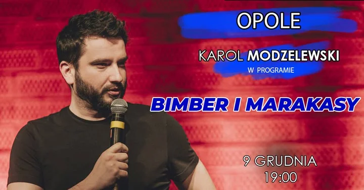 Grafika promocyjna wydarzenia Karol Modzelewski — „Bimber i marakasy” w Opolu