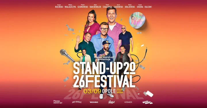Grafika promocyjna wydarzenia Opole Stand-up Festival™ 2026 — wieczór stand-upu w Stegu Arena Opole