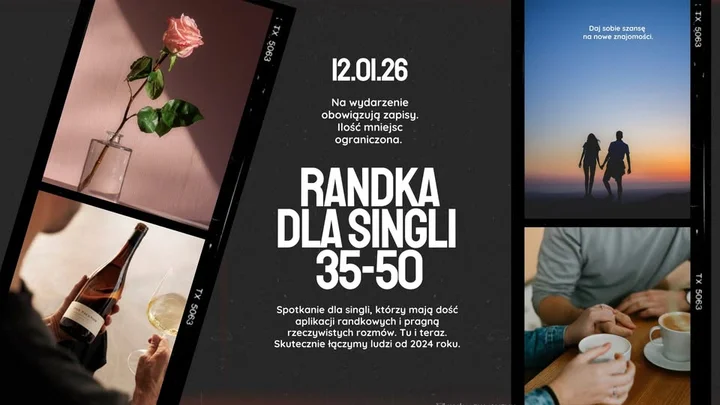 Grafika promocyjna wydarzenia OPOLE Szybkie Randki — 12 stycznia 2026 (kategoria 35–50 lat)