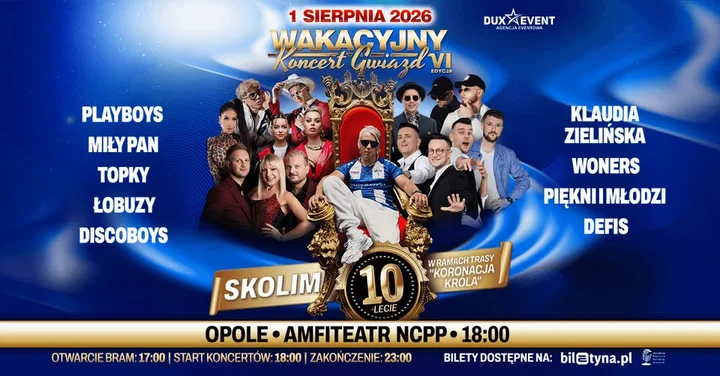 Grafika promocyjna wydarzenia Wakacyjny Koncert Gwiazd — Opole, 1 sierpnia 2026