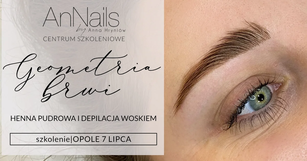 Grafika promocyjna wydarzenia Profesjonalne szkolenie z geometrii brwi i depilacji woskiem w Opolu