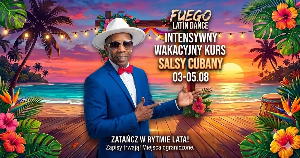 Grafika promocyjna wydarzenia SALSA CUBANA - WAKACYJNY KURS z YERO w Opolu