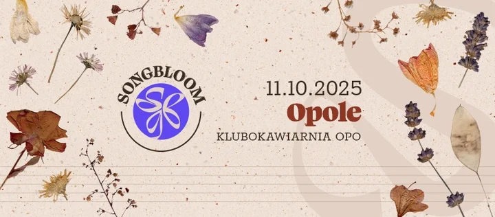 Obrazek przedstawia grafikę promocyjną wydarzenia Wieczór songwriterów w Klubokawiarni OPO w Opolu