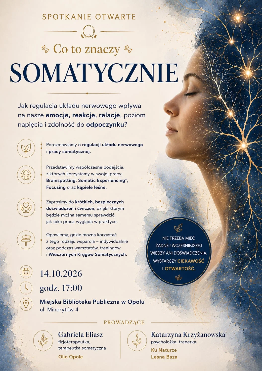Grafika promocyjna wydarzenia Spotkanie otwarte: co to znaczy somatycznie