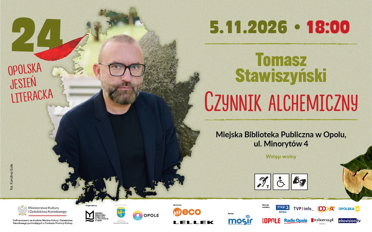 Grafika promocyjna wydarzenia Spotkanie z Tomaszem Stawiszyńskim – „Czynnik alchemiczny”