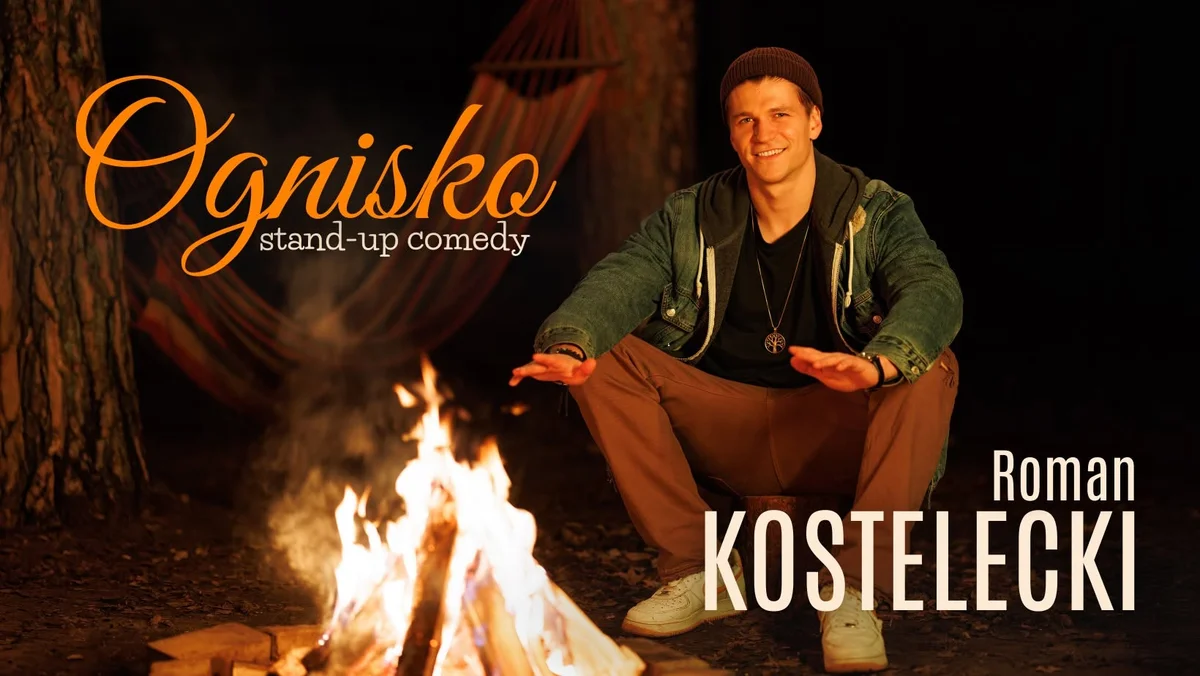 Grafika promocyjna wydarzenia Stand-up: Roman Kostelecki – „Ognisko” w Opolu