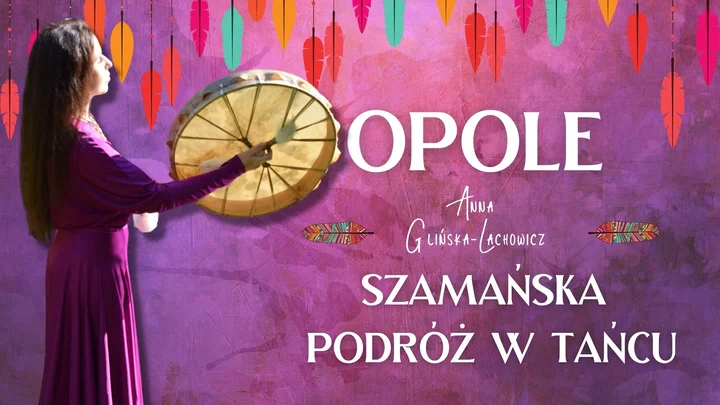 Obrazek przedstawia grafikę promocyjną wydarzenia Szamańska podróż w tańcu z ceremonią cacao w Opolu