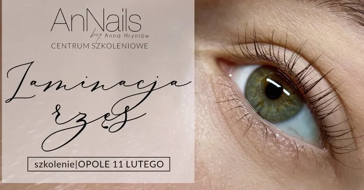 Grafika promocyjna wydarzenia Szkolenie Laminacja rzęs | AnNails Opole