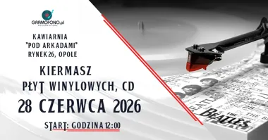 Grafika promocyjna wydarzenia Kiermasz Płytowy w Opolu – winyle i CD w Pod Arkadami