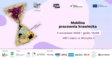 Grafika promocyjna wydarzenia Mobilna pracownia krawiecka
