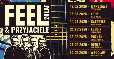 Grafika promocyjna wydarzenia FEEL i Przyjaciele w Opolu – jubileuszowy koncert na 20-lecie zespołu