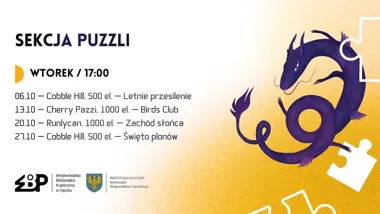Grafika promocyjna wydarzenia Spotkania Sekcja Puzzli w Strefie Gier WBP