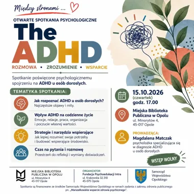 Grafika promocyjna wydarzenia THE ADHD – Zrozumieć, nie oceniać!