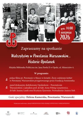 Grafika promocyjna wydarzenia Walczyliśmy w Powstaniu Warszawskim… Historie Opolanek