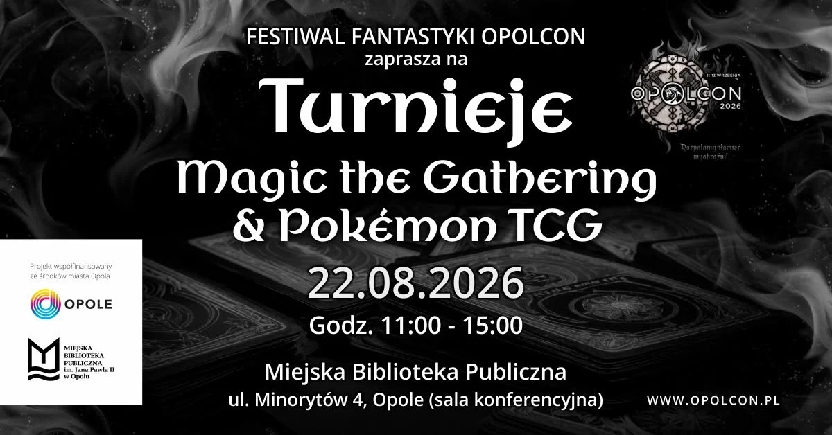Grafika promocyjna wydarzenia Turniej Magic: the Gathering i Pokémon TCG - Festiwal Fantastyki Opolcon 2026