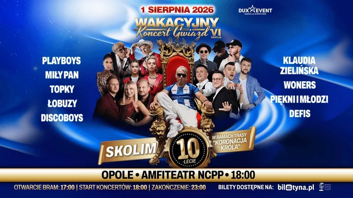 Grafika promocyjna wydarzenia Wakacyjny Koncert Gwiazd w Opolu — 1 sierpnia 2026