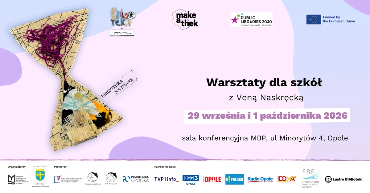 Grafika promocyjna wydarzenia Warsztaty dla szkół z Veną Naskręcką w ramach projektu make-a-thek
