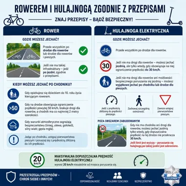 Rowerzysta na chodniku nie ma pierwszeństwa. Hulajnoga ma twardy limit