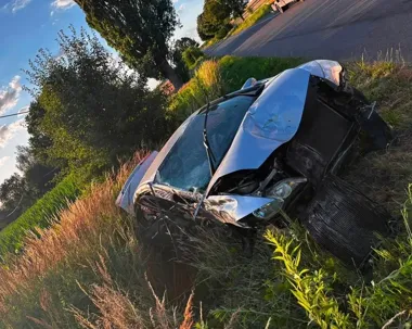 Prawie 2 promile i finał w rowie na drodze między Łączanami a Kamienną