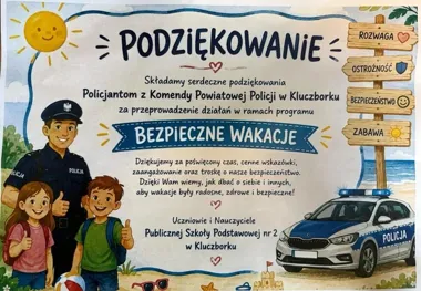 Kaski, upały i woda - kluczborscy policjanci ostrzegają przed wakacyjną pułapką