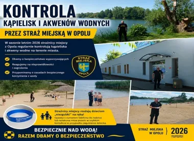 Strażnicy kontrolują kąpieliska w Opolu. Dzieci dostają „niezgubki”